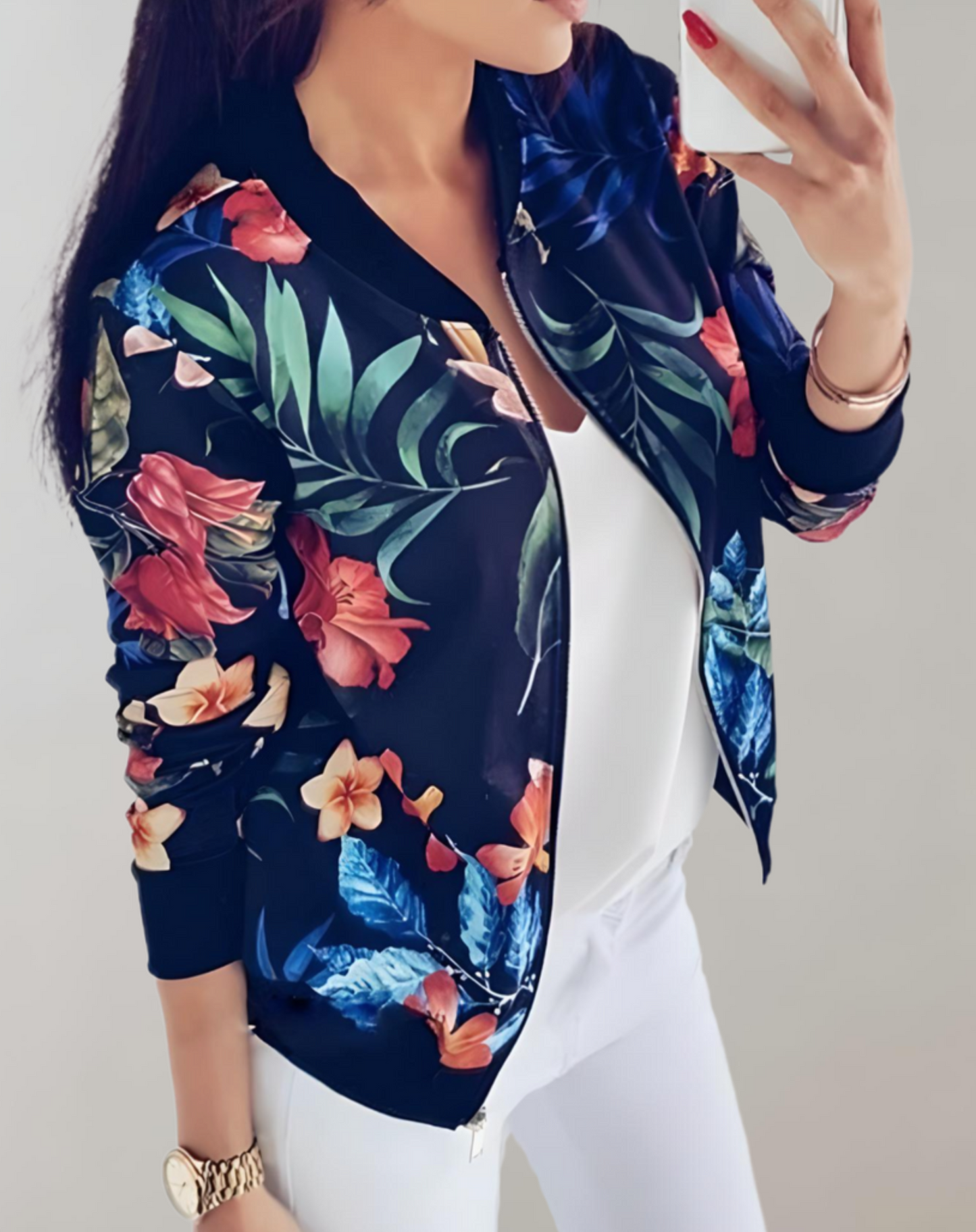 Floral Bomber Jacket for Women - Image 5