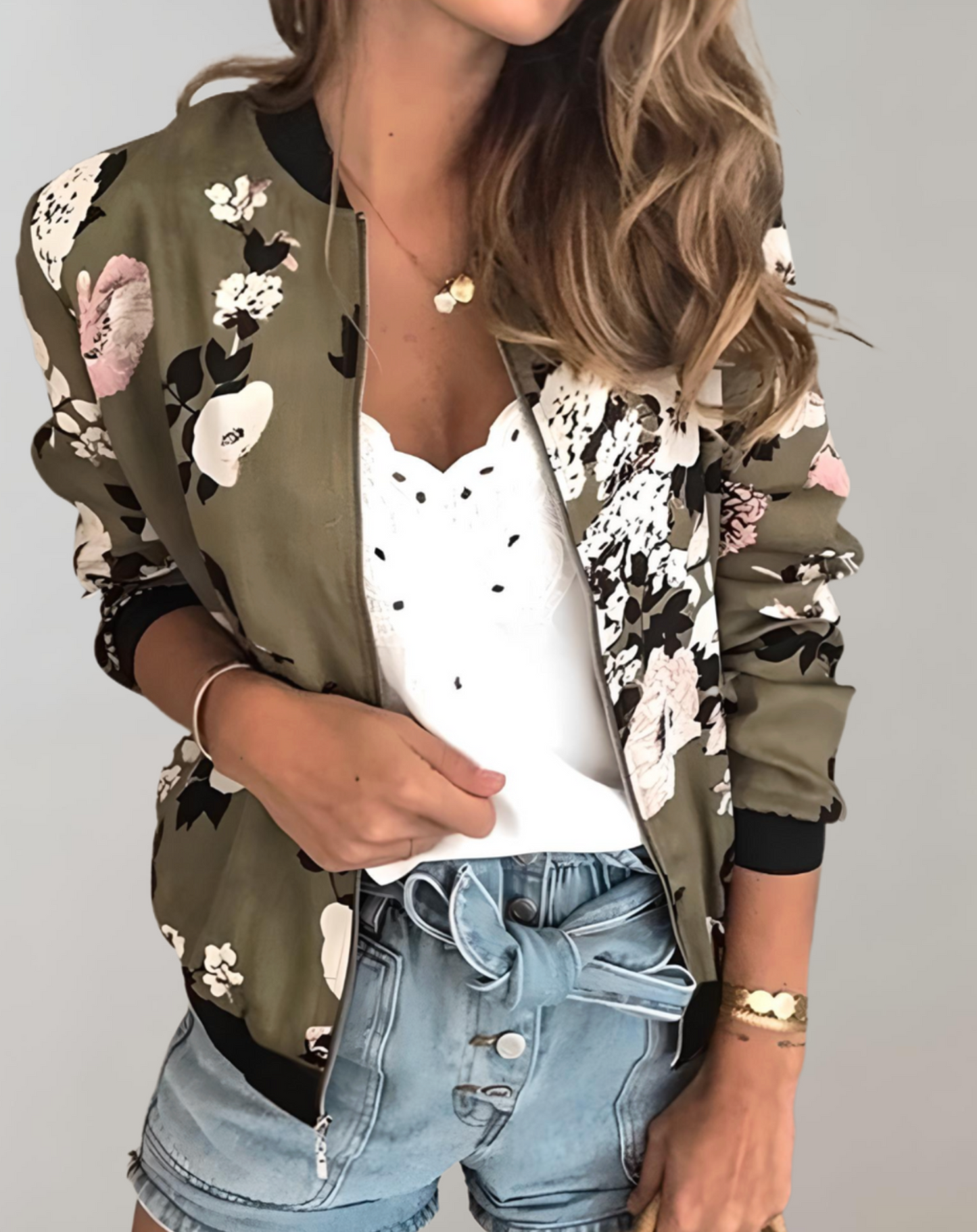 Floral Bomber Jacket for Women - Image 3