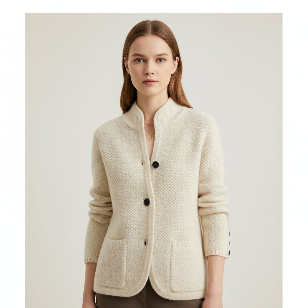 Button Front Knit Jacket for Women