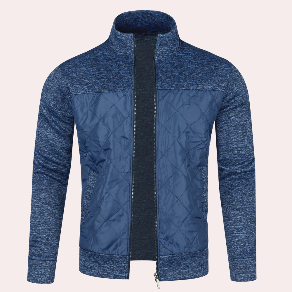 Quilted Stand Collar Jacket for Men - Image 7