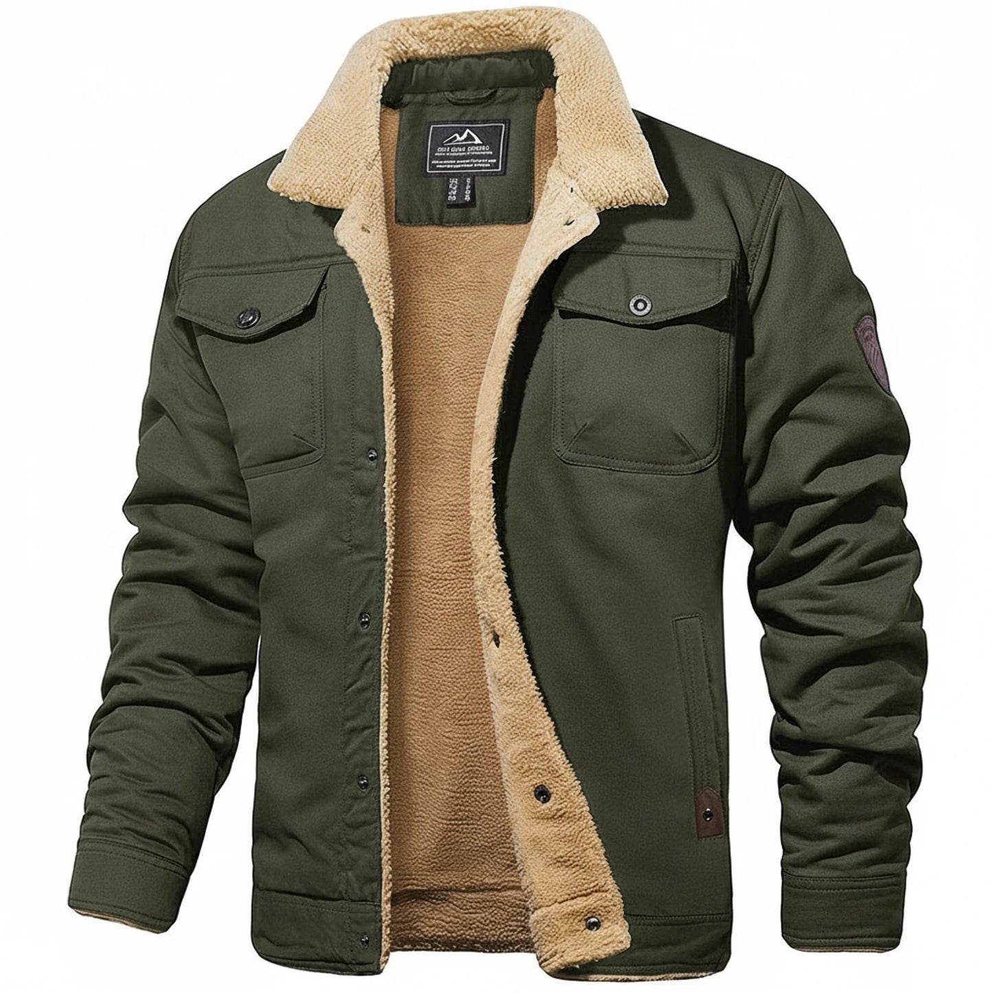 Warm Sherpa-Lined Winter Jacket for Men