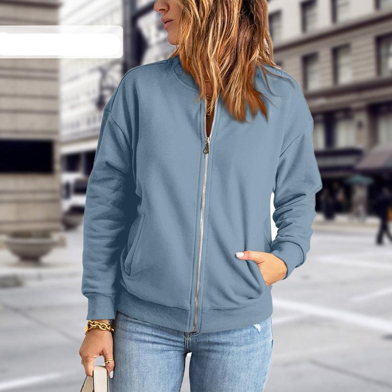 Zip-Up Bomber Jacket for Women - Image 2