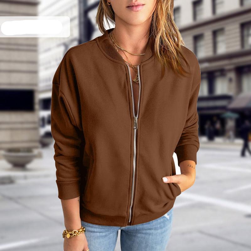 Zip-Up Bomber Jacket for Women - Image 4