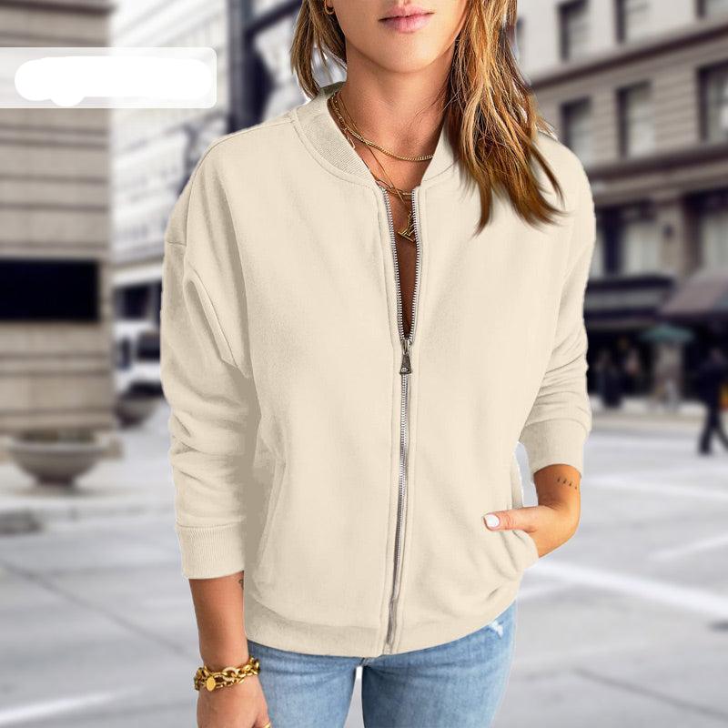 Zip-Up Bomber Jacket for Women - Image 3