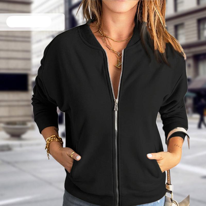 Zip-Up Bomber Jacket for Women - Image 6