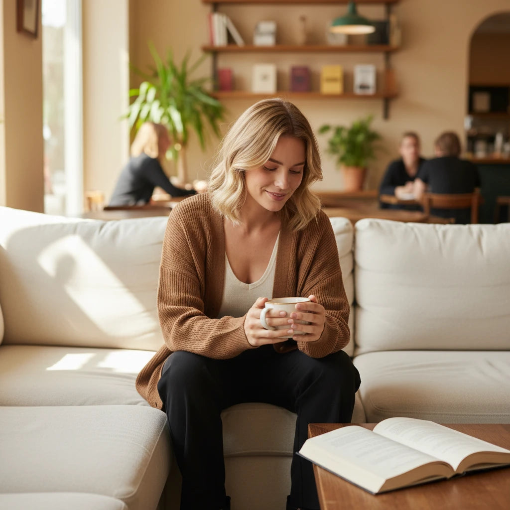 Oversized Ribbed Knit Cardigan for Women