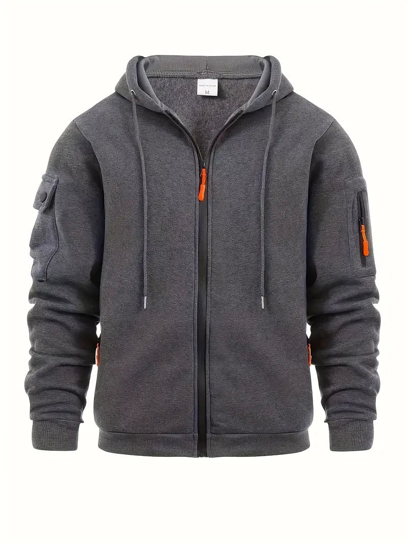Full Zip Long Sleeve Hoodie for Men - Image 3