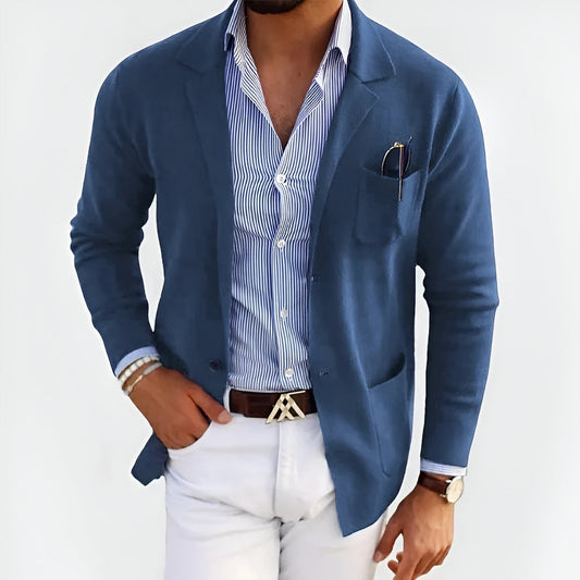 Blazer Style Knit Cardigan for Men - Image 1