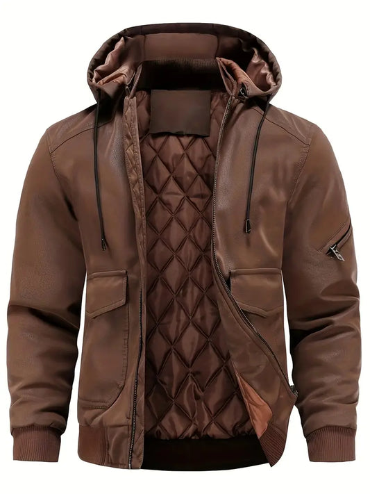 Hooded Bomber Jacket for Men - Image 1