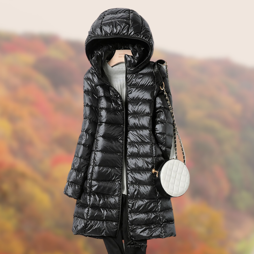 Hooded Puffer Long Coat for Women - Image 2