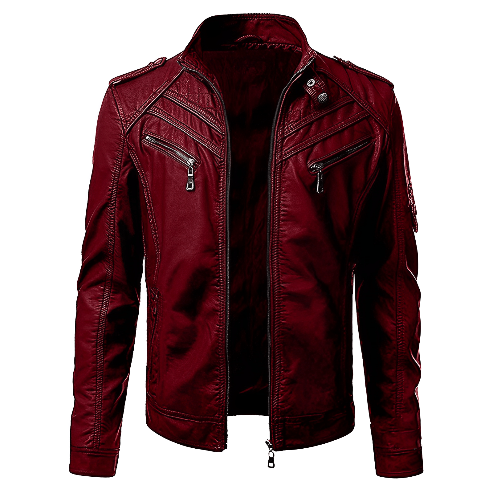 Slim Fit Biker Jacket for Men - Image 10