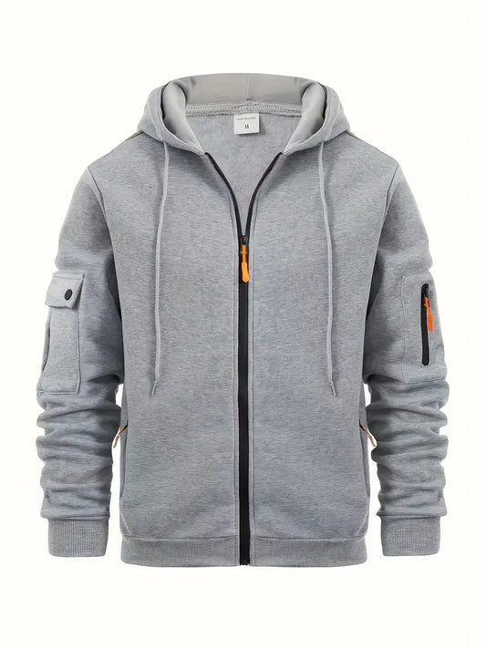 Full Zip Long Sleeve Hoodie for Men - Image 1
