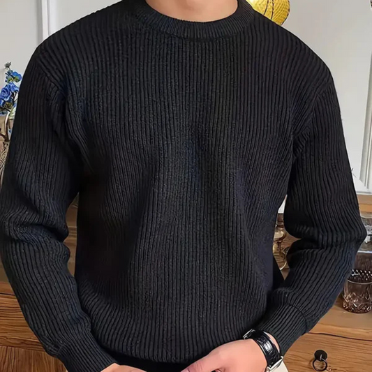 Ribbed Crewneck Sweater for Men - Image 1