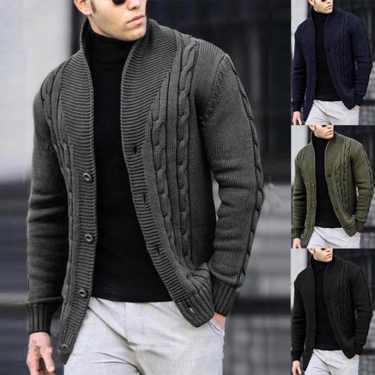 Cable Knit Sweater Jacket for Men - Image 1