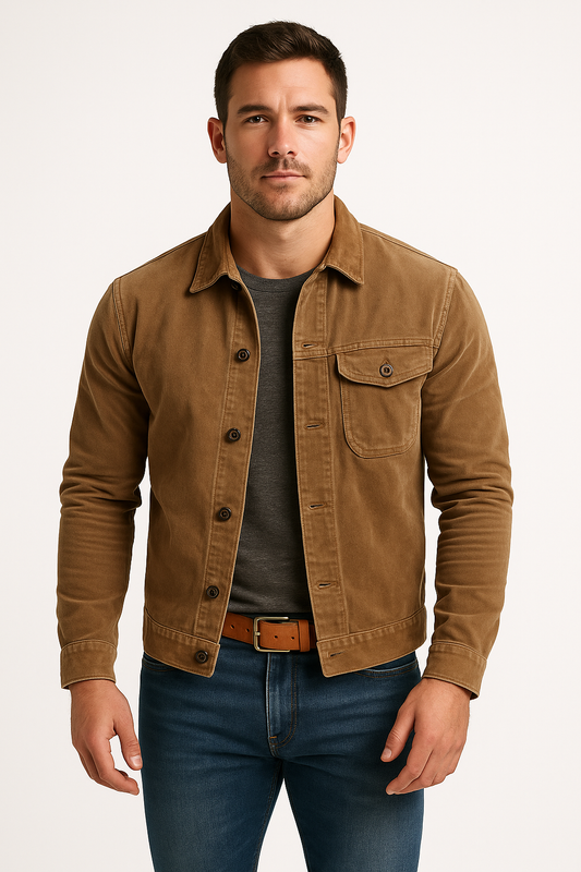 Button-Down Trucker Jacket for Men - Image 1