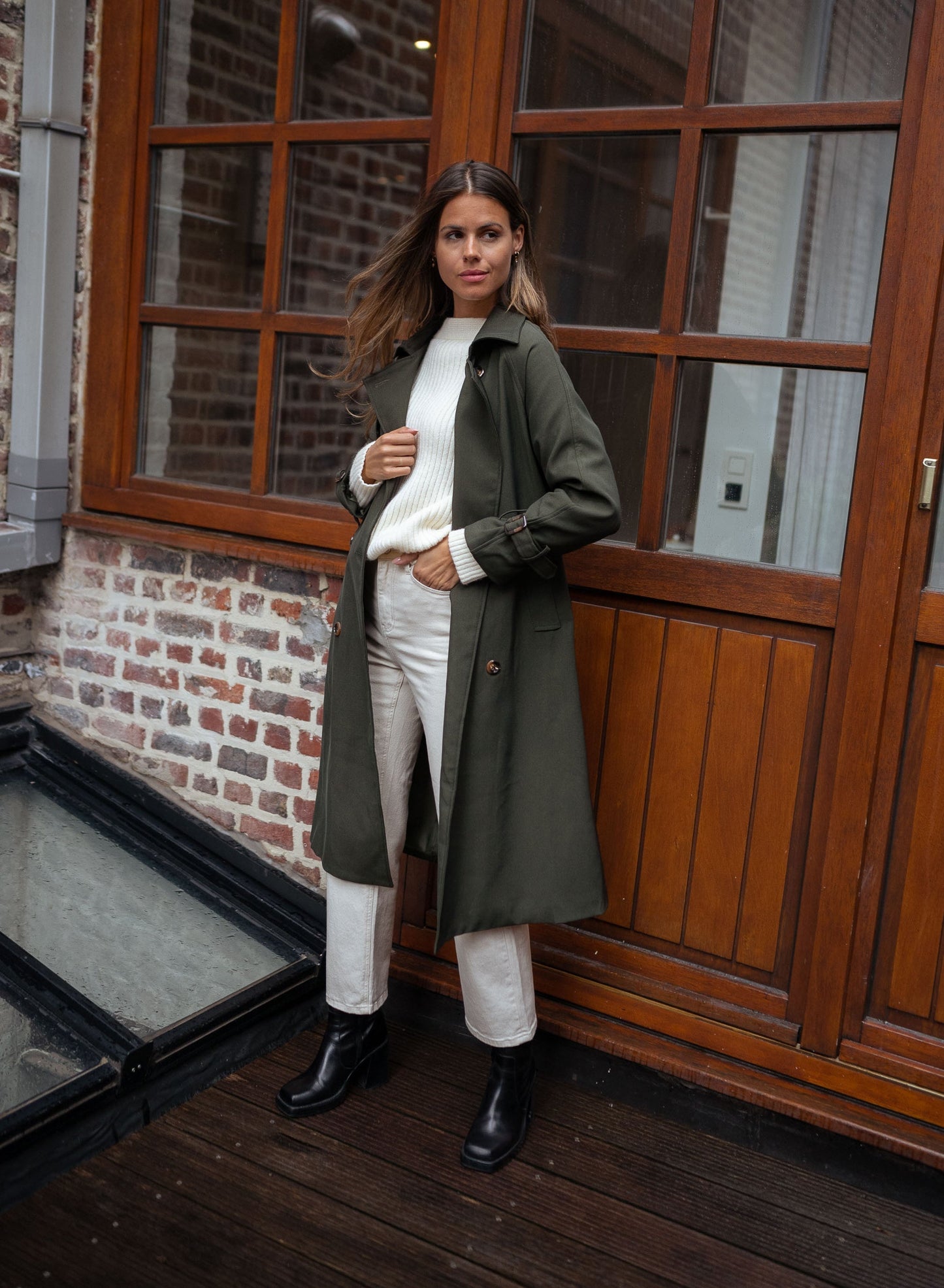 Belted Long Trench Coat for Women - Image 13