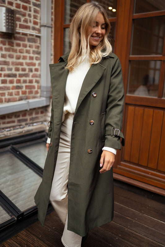 Belted Long Trench Coat for Women - Image 1