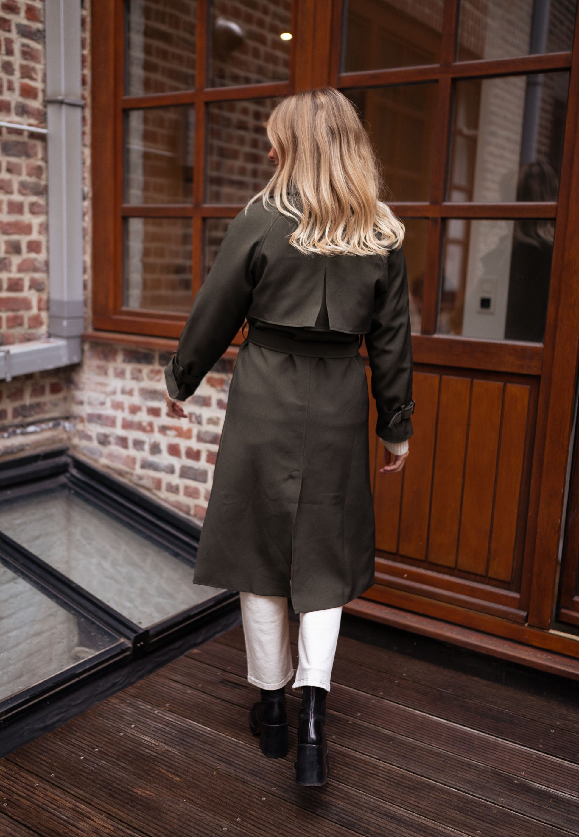 Belted Long Trench Coat for Women - Image 4