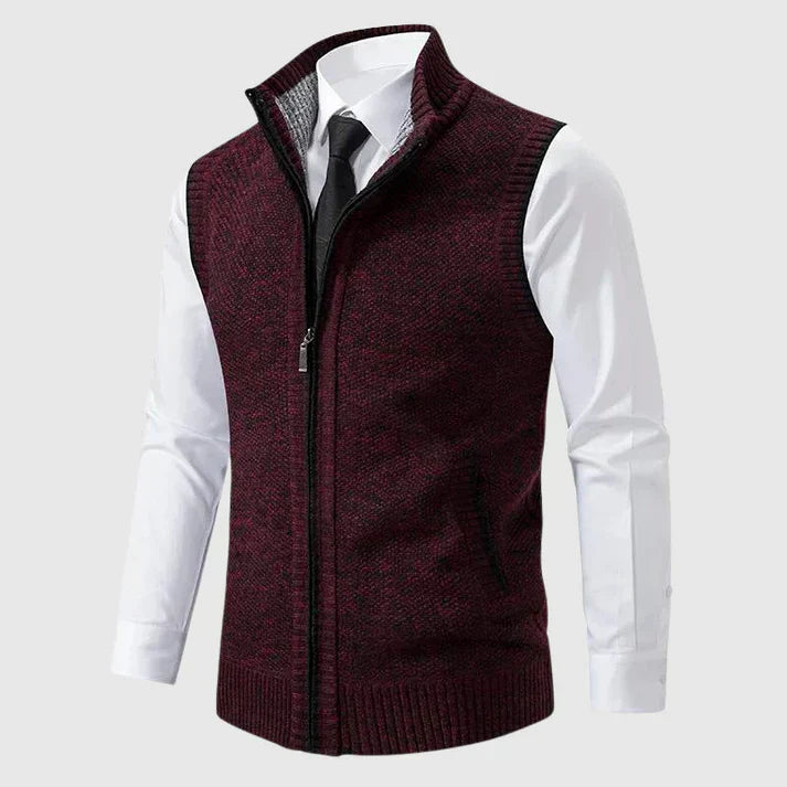 Zip-Up Knit Vest for Men - Image 5