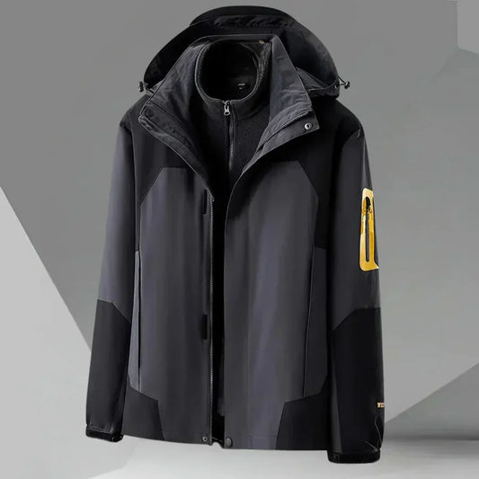 Hooded Color Block Jacket for Men - Image 1