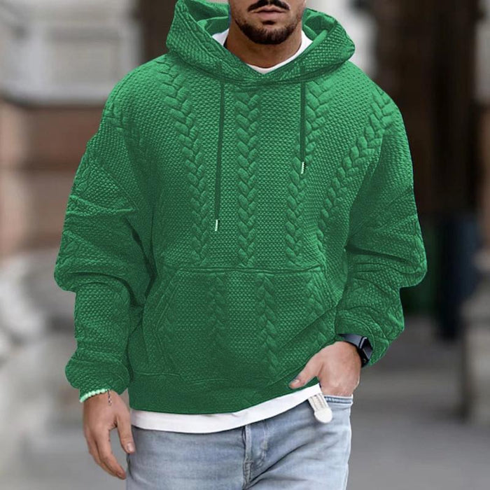 Textured Pullover Hoodie for Men - Image 5