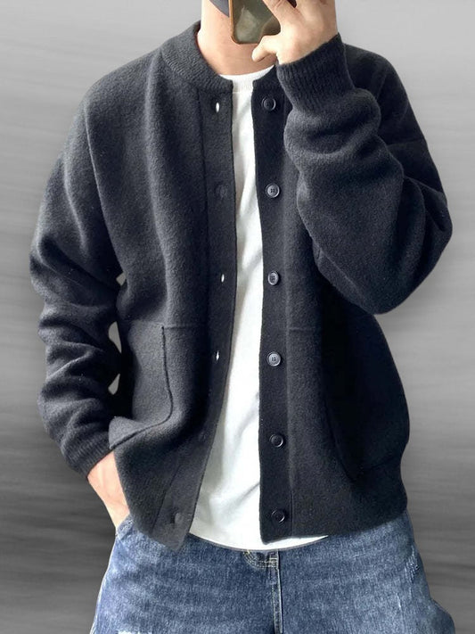 Button-Down Crew Neck Sweater for Men - Image 1