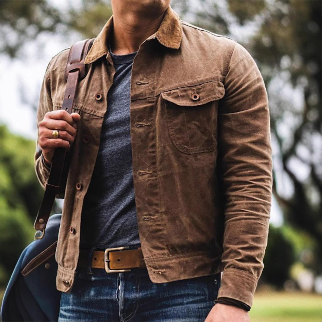 Button-Down Trucker Jacket for Men - Image 2