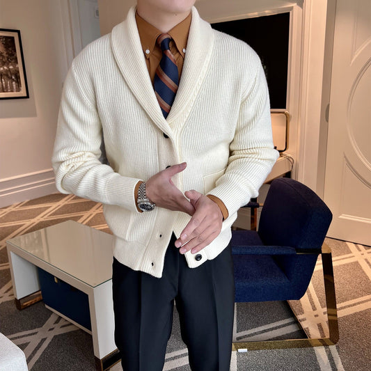 Shawl Collar Cardigan Jacket for Men - Image 1
