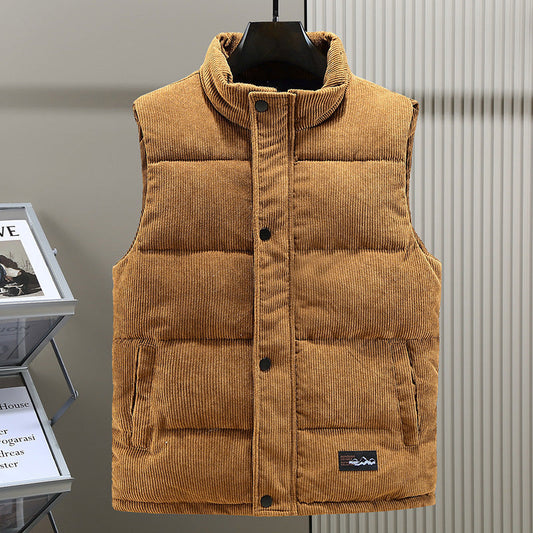 Puffer Corduroy Vest for Men - Image 1