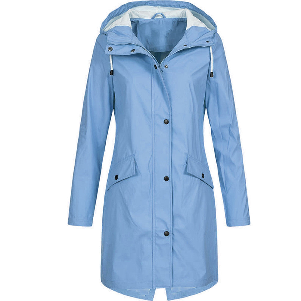 Hooded Long Raincoat for Women - Image 8
