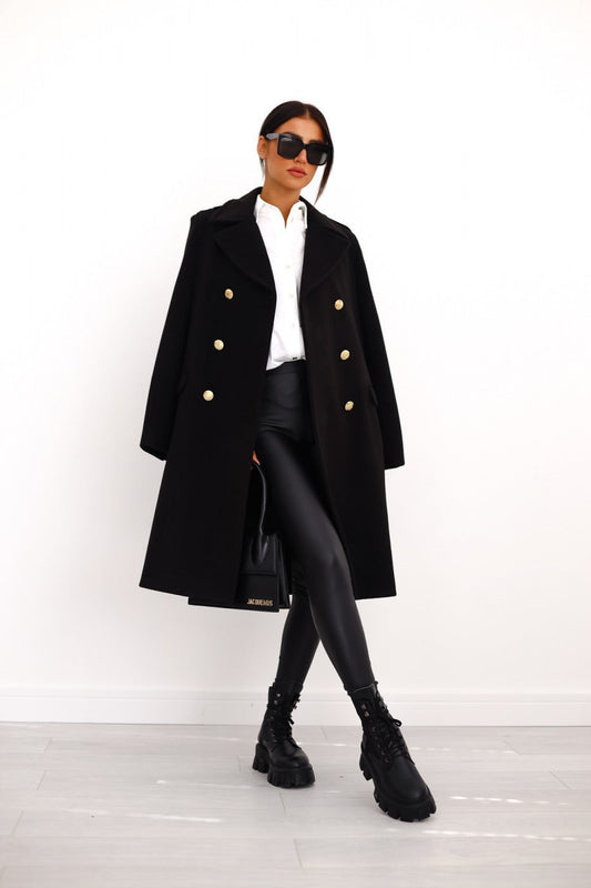 Double-Breasted Long Coat for Women - Image 1