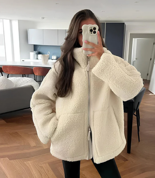 Zip-Up Sherpa Jacket for Women - Image 1
