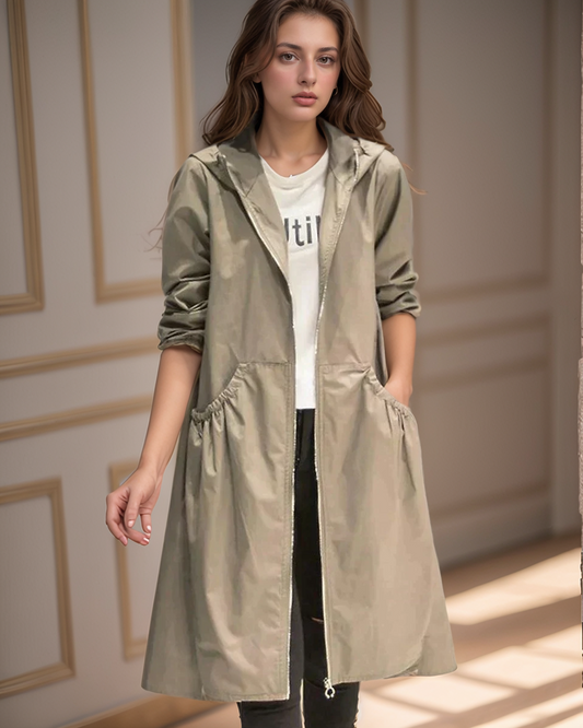 Hooded Long Coat for Women - Image 1
