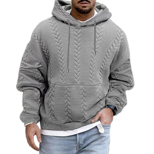 Textured Pullover Hoodie for Men - Image 1