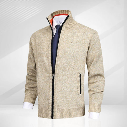 Full Zip Stand Collar Jacket for Men - Image 1