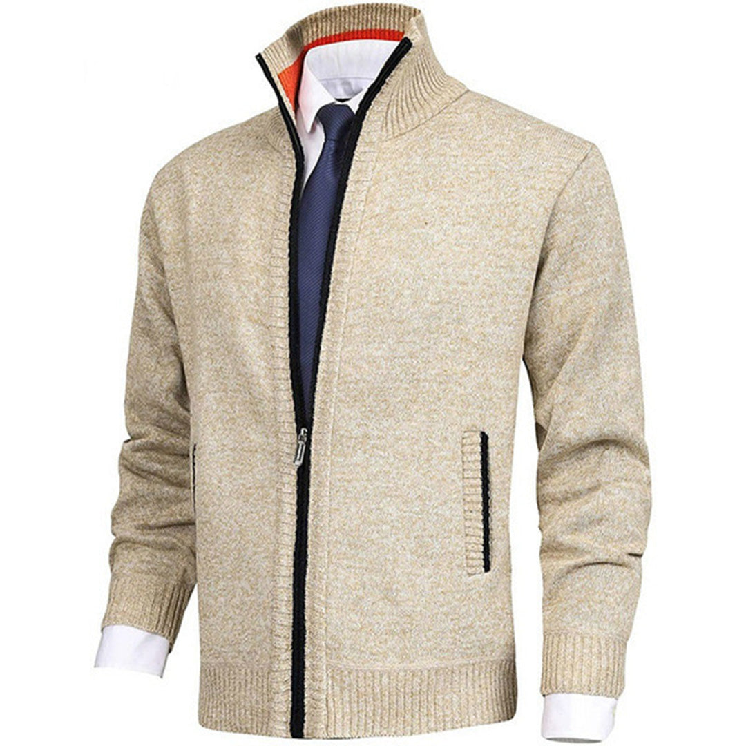 Full Zip Stand Collar Jacket for Men - Image 11