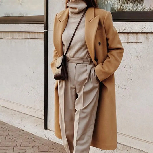 Double-Breasted Long Coat for Women - Image 2