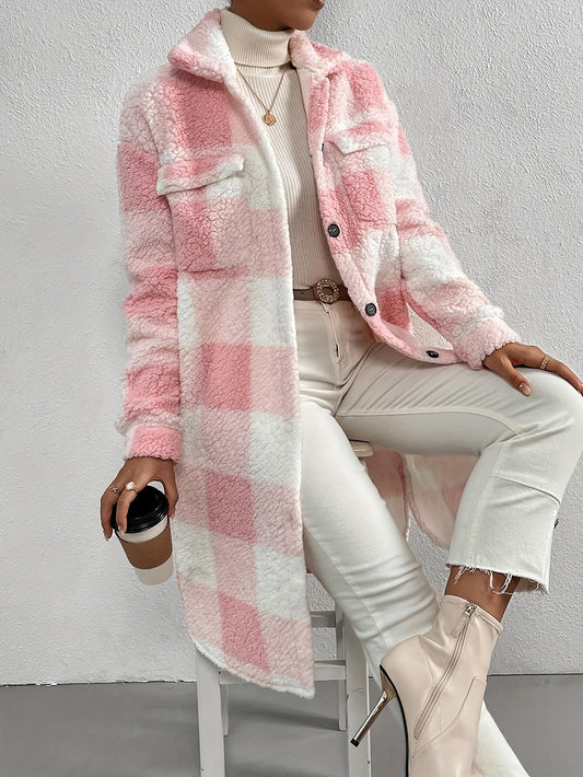 Oversized Plaid Shacket for Women - Image 1