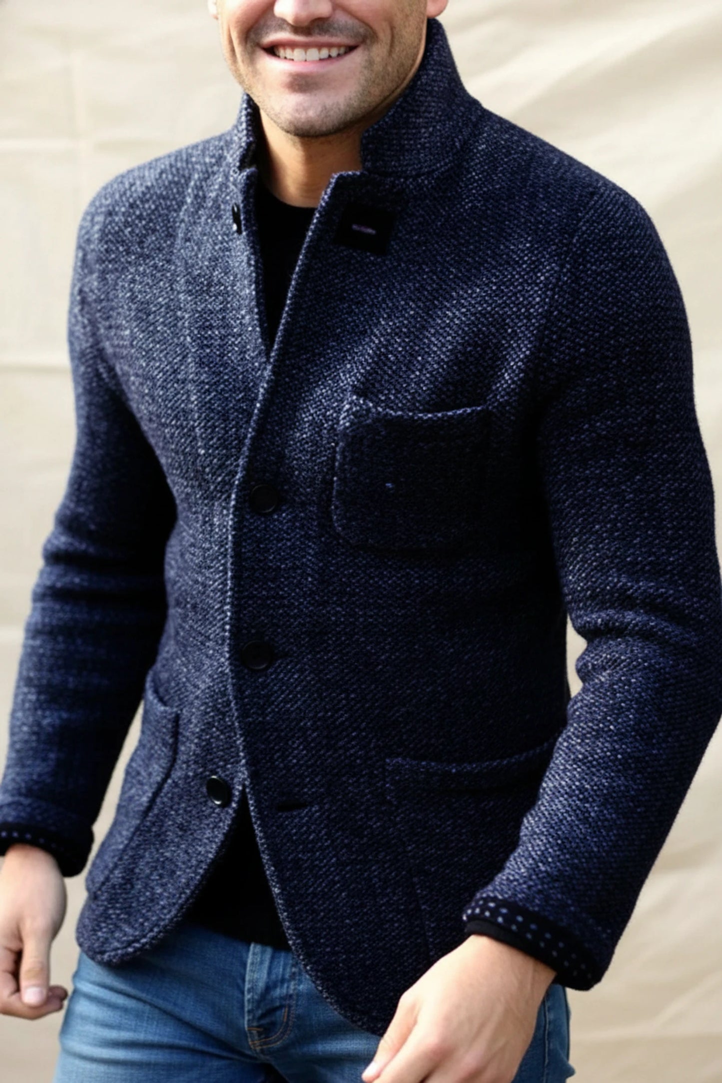 Causal Stand Collar Jacket for Men