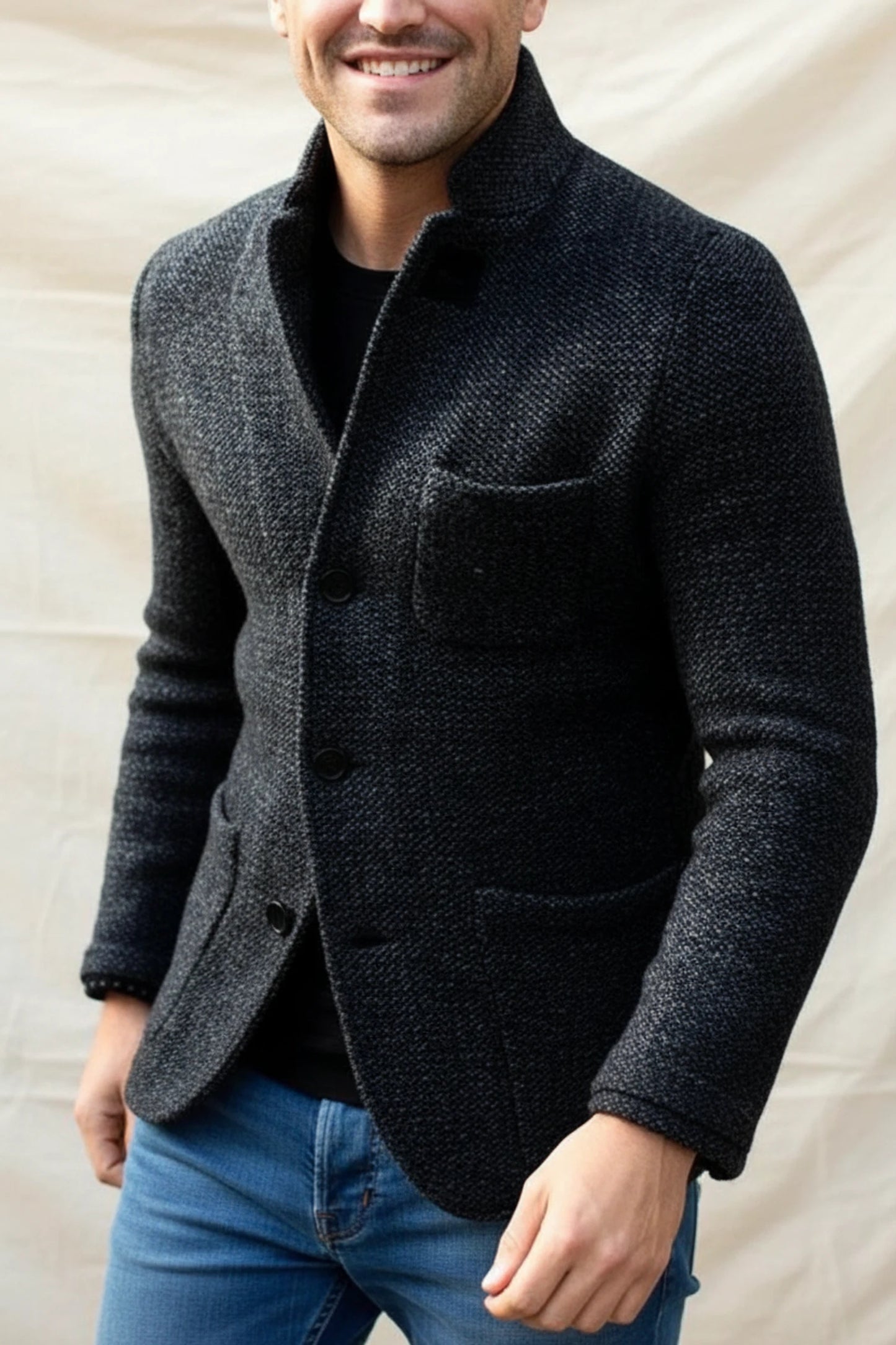 Causal Stand Collar Jacket for Men