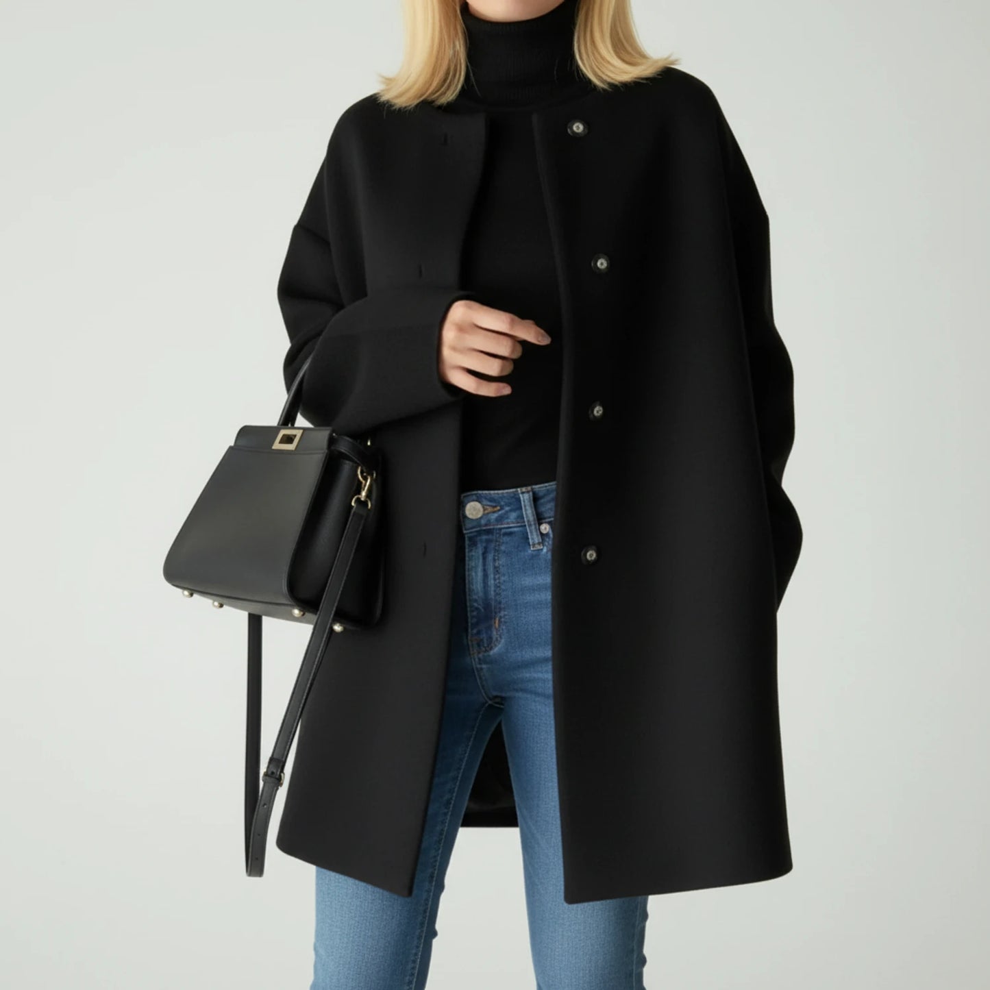 Collarless A-Line Jacket for Women