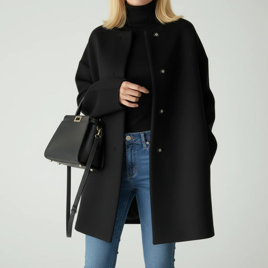 Collarless A-Line Jacket for Women