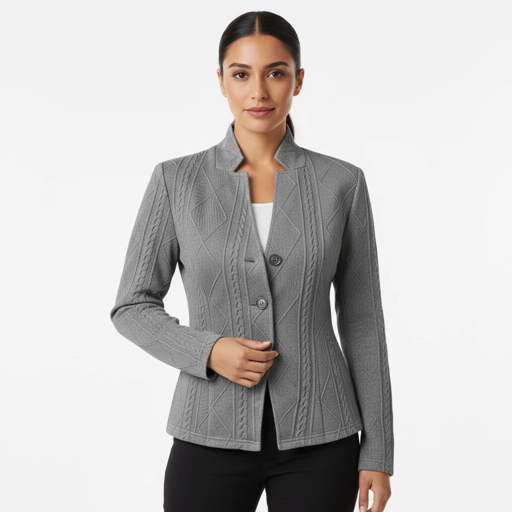 Fitted Button-Front Blazer for Women