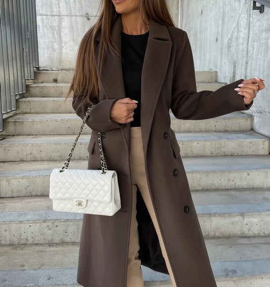 Long Belted Winter Coat for Women