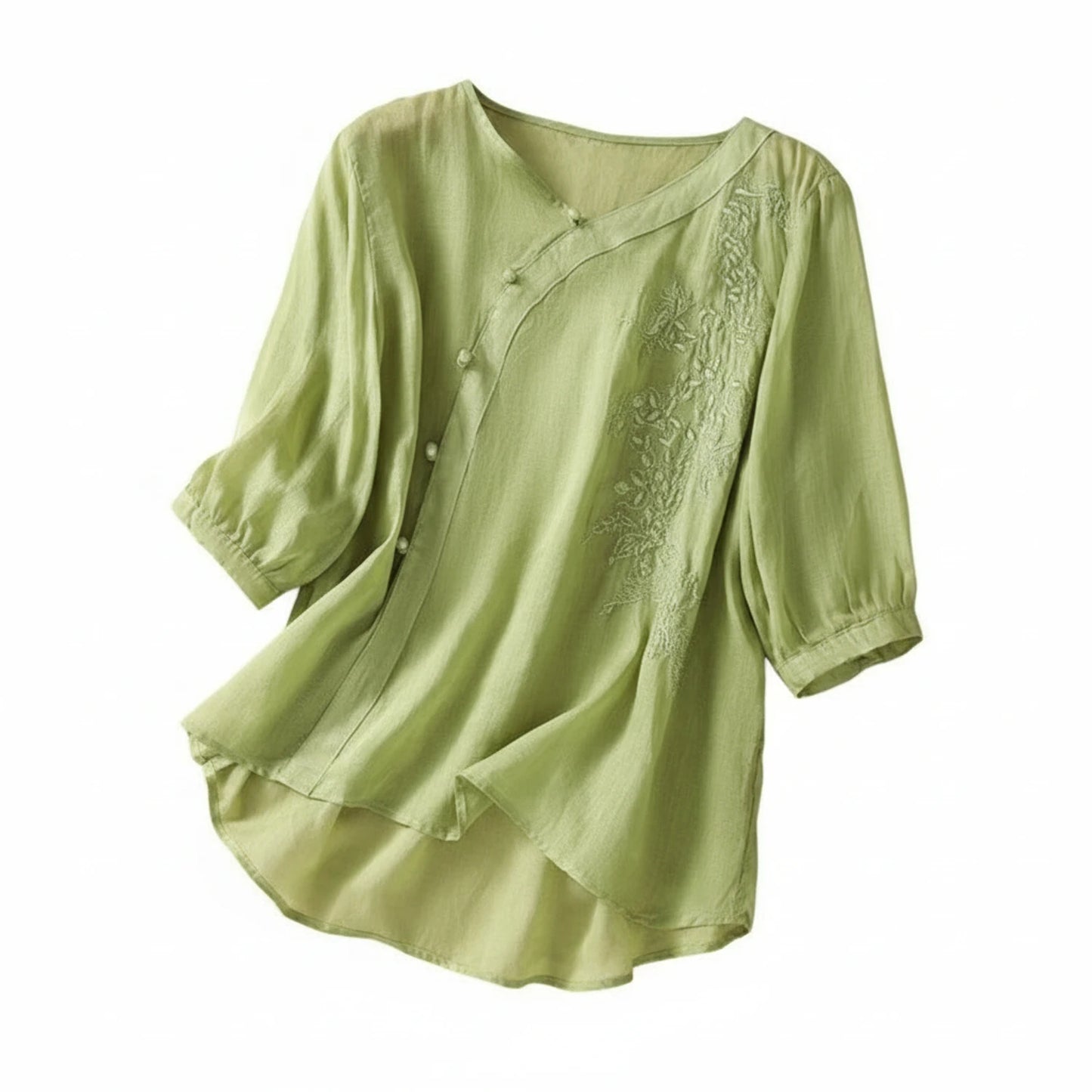 Embroidered V-Neck Blouse for Women