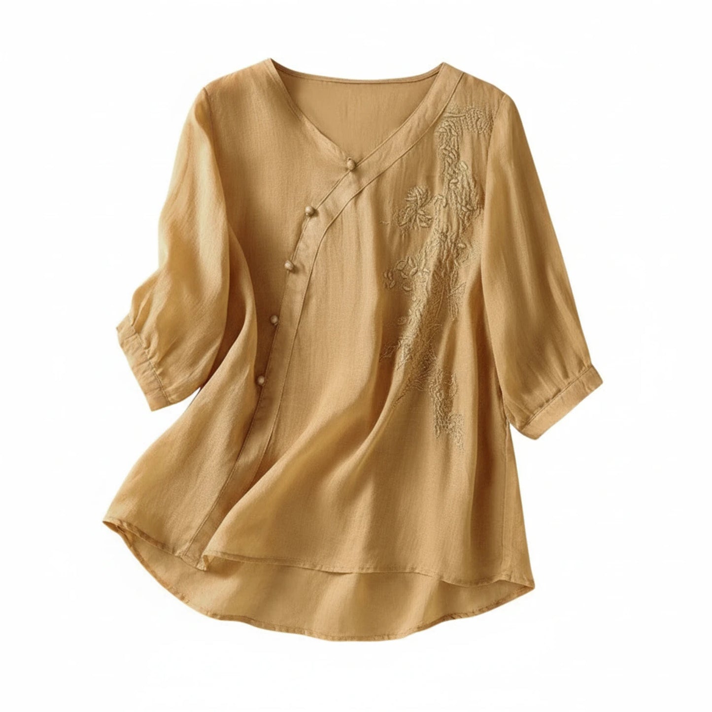 Embroidered V-Neck Blouse for Women