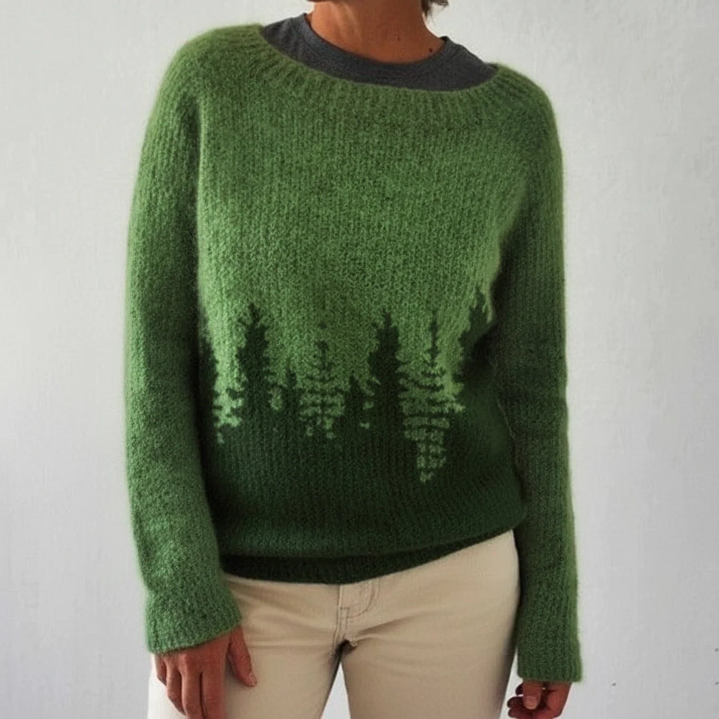 Fair Isle Sweater Pullover for Women AI replaced image