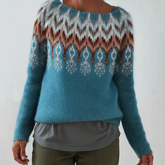 Fair Isle Sweater Pullover for Women AI replaced image