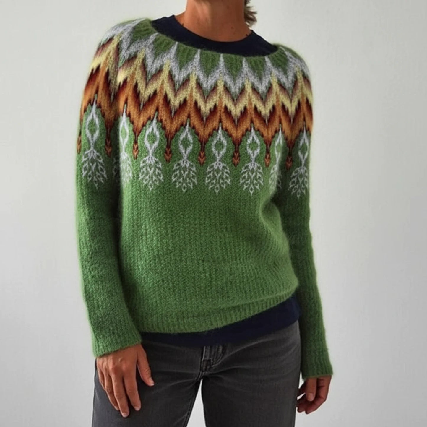 Fair Isle Sweater Pullover for Women AI replaced image