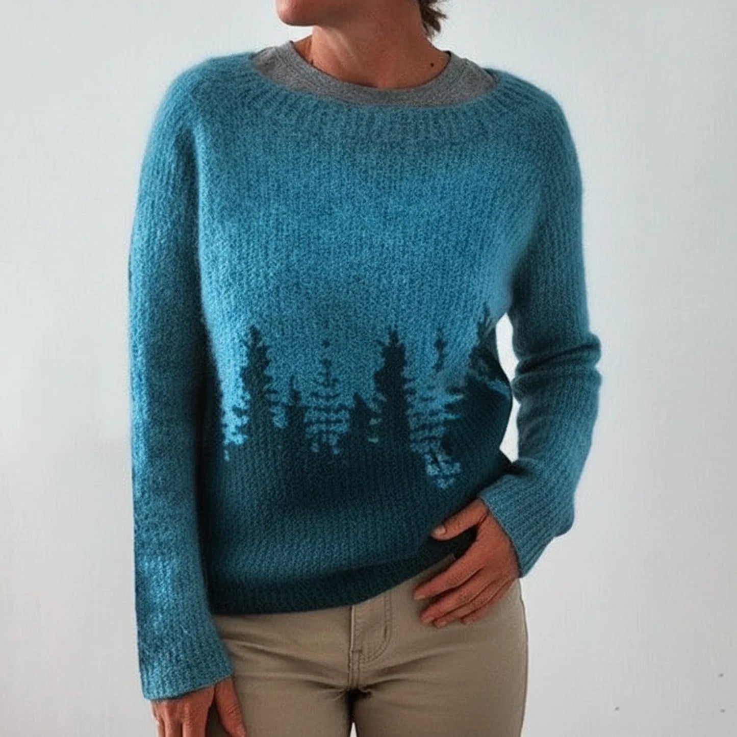 Fair Isle Sweater Pullover for Women AI replaced image